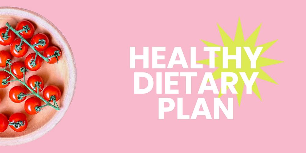 Healthy dietary Twitter post template, pink design