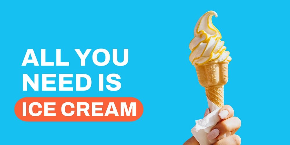 Soft serve Twitter post template, food quote