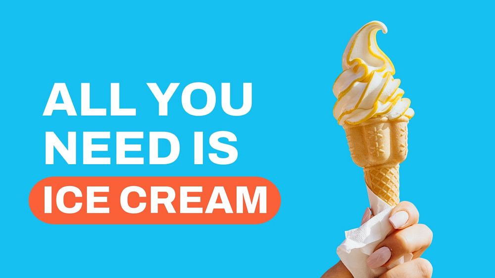 Soft serve PowerPoint presentation template, food quote
