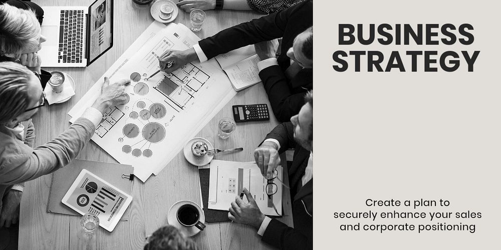 Business strategy Twitter post template, modern design