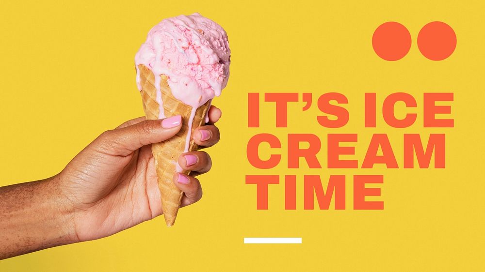 Melting ice-cream PowerPoint presentation template, yellow design