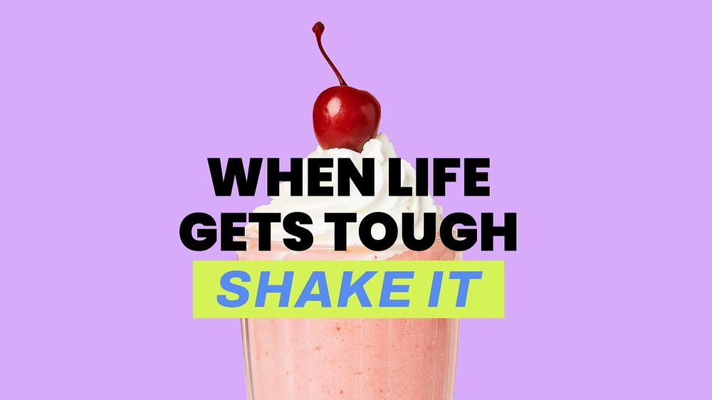 Milkshake aesthetic PowerPoint presentation template, motivational quote