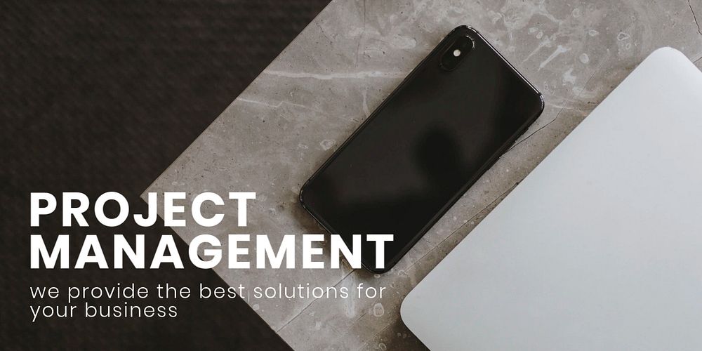 Project management Twitter post template, modern business design