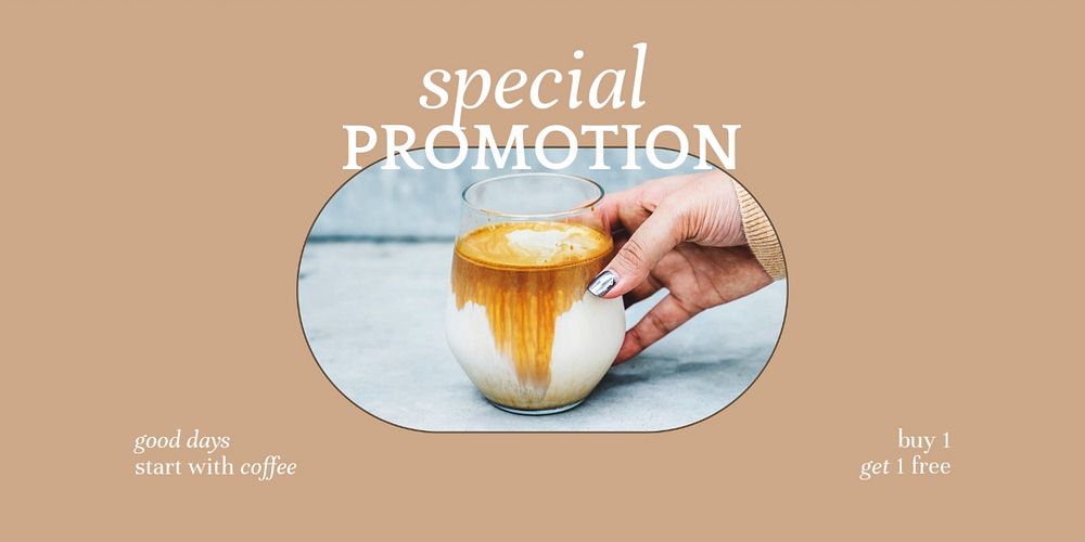 Cafe promotion Twitter ad template, editable design