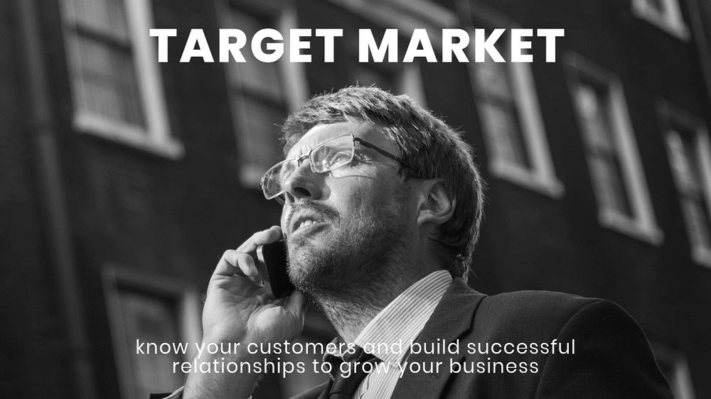 Target market blog banner template, business branding