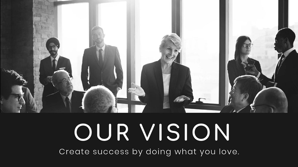 Business vision blog banner template, modern design