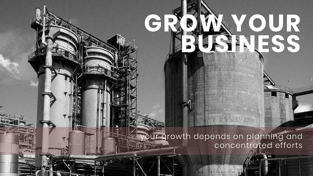 Business growth blog banner template, industry photo