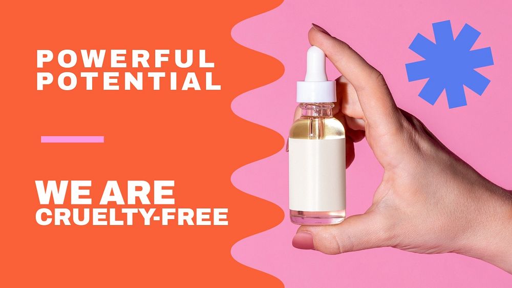 Cruelty-free skincare presentation editable template, business ad