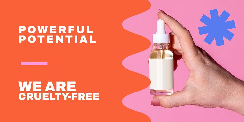 Cruelty-free skincare Twitter post template, business ad