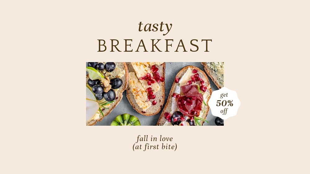 Breakfast deal Powerpoint presentation template, editable design