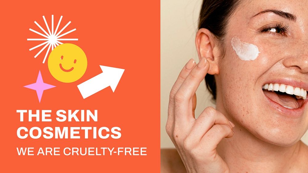 Cosmetics skincare PowerPoint presentation template, cute Memphis design