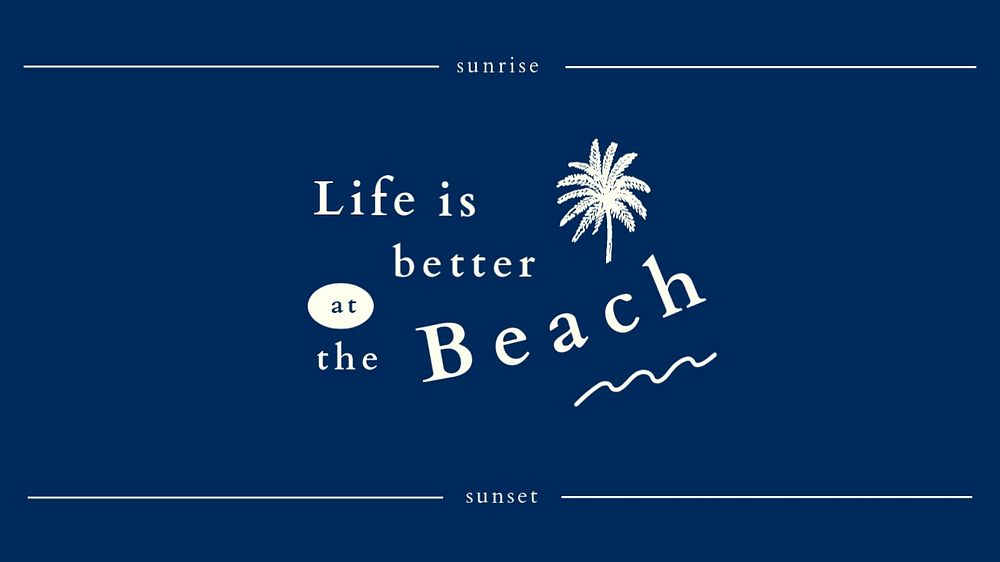 Summer quote blog banner template, editable text