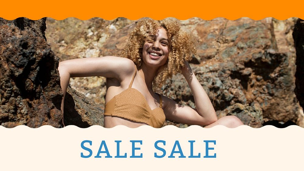 Summer sale blog banner template, editable text