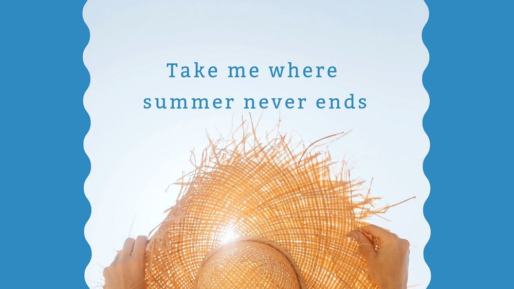 Summer quote Facebook cover template, editable text