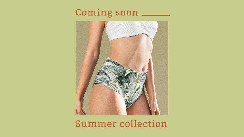 Swimwear brand Facebook cover template, editable text