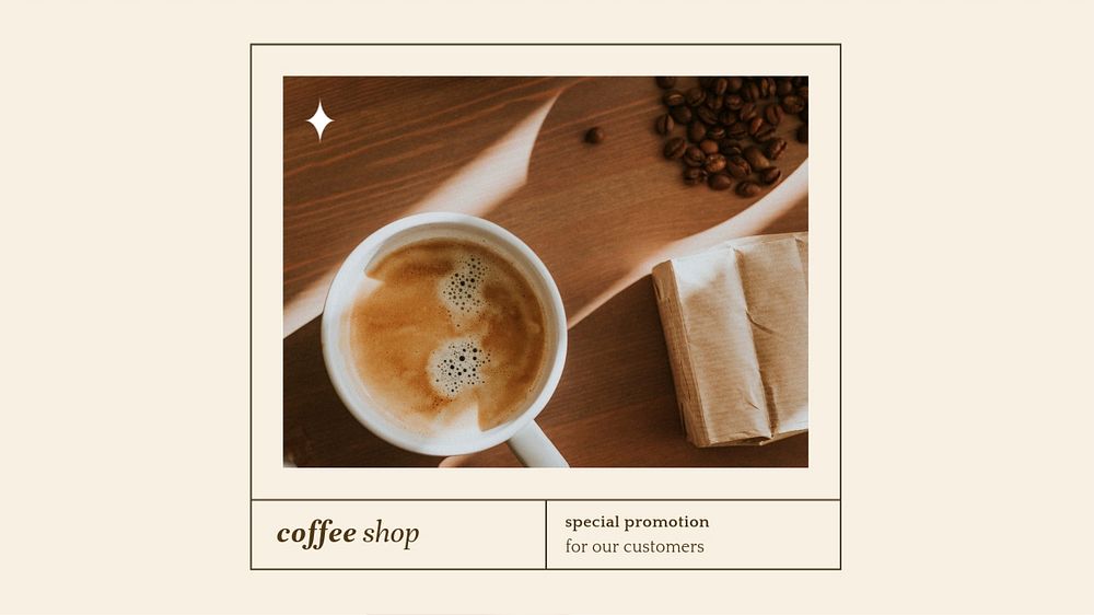 Coffee shop blog banner template, editable design