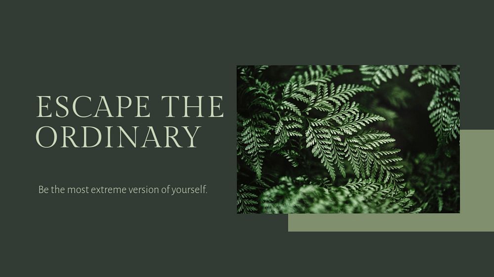 Encouragement quote presentation editable template, botanical design