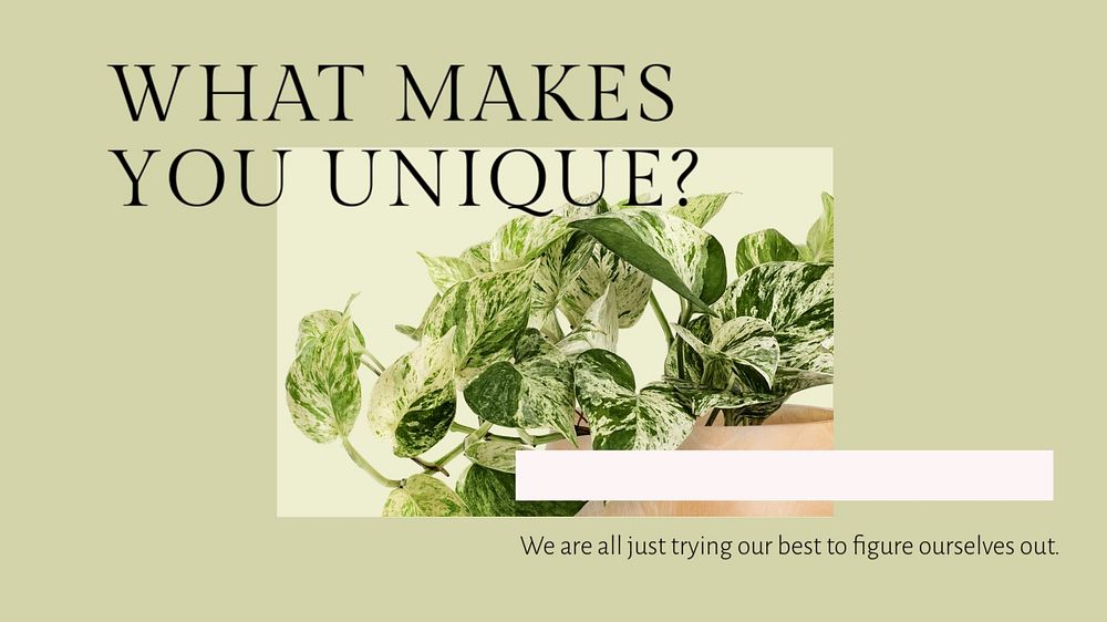 Life quote presentation editable template, botanical design
