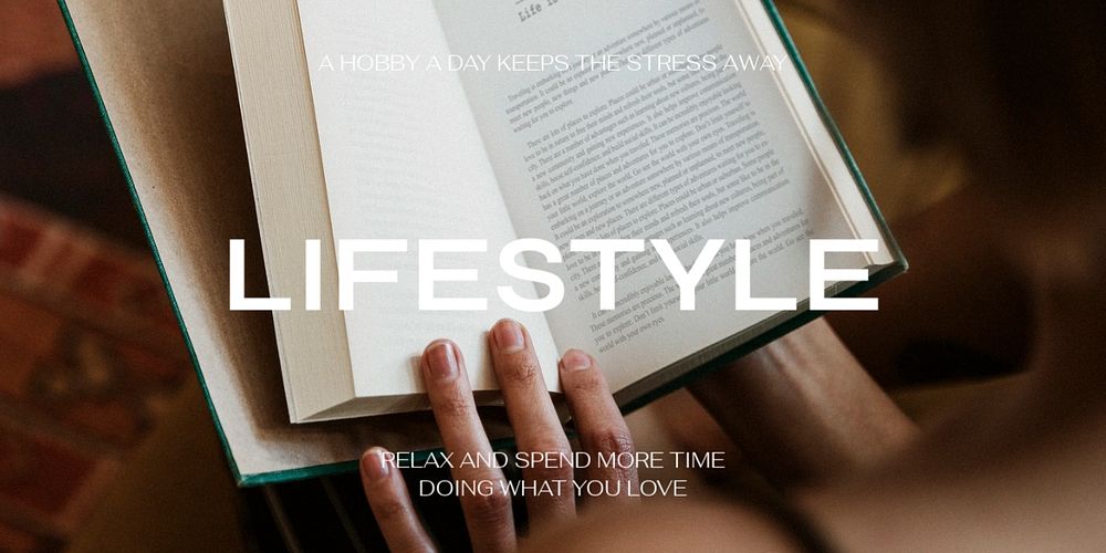 Reading hobby Twitter ad template, editable brown design