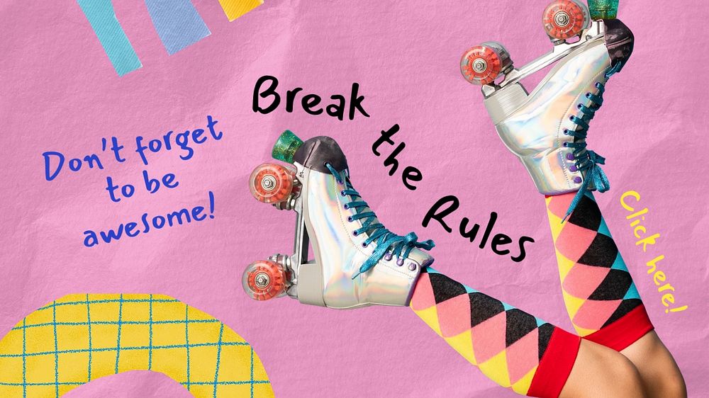 Funky brand blog banner template, editable text