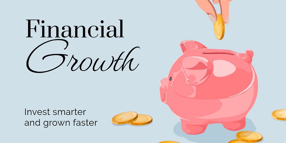 Financial growth Twitter ad template, editable design