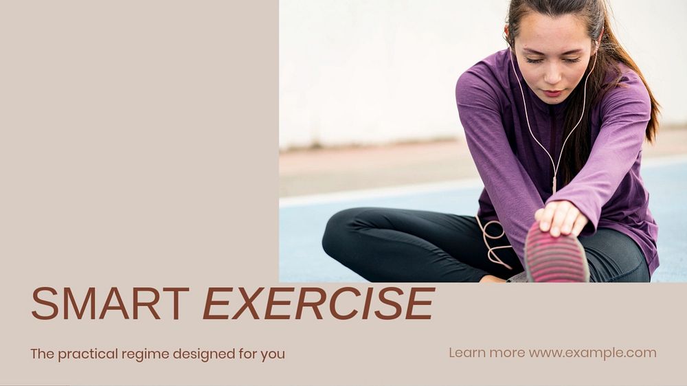 Exercise blog banner template, editable design