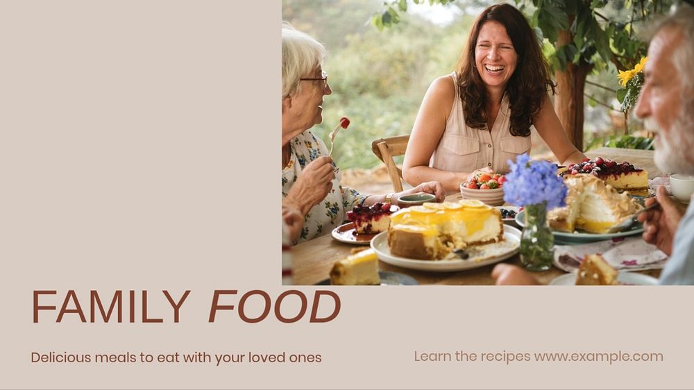 Family food blog banner template, editable design