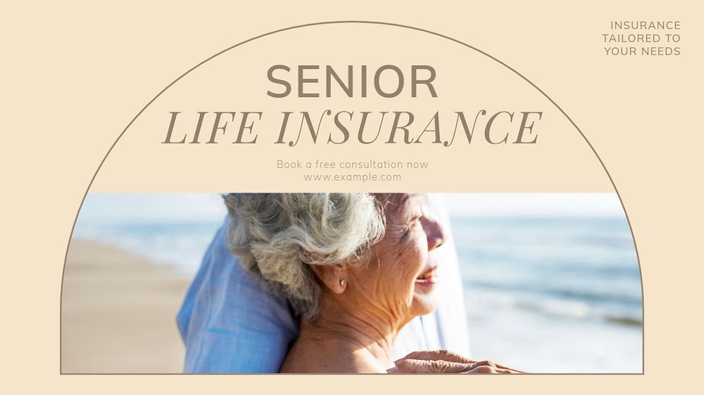 Senior insurance blog banner template, editable design