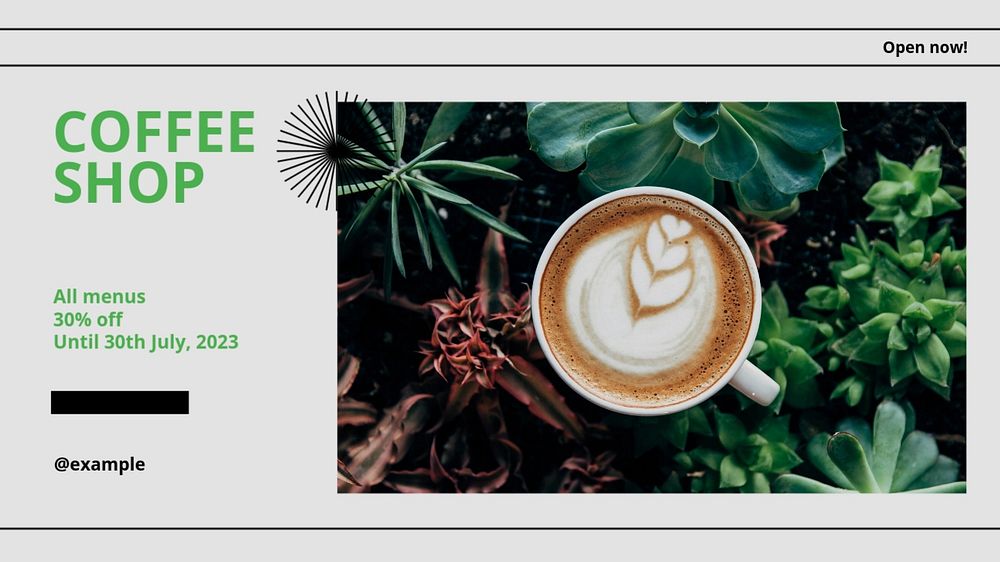 Coffee shop blog banner template, editable design