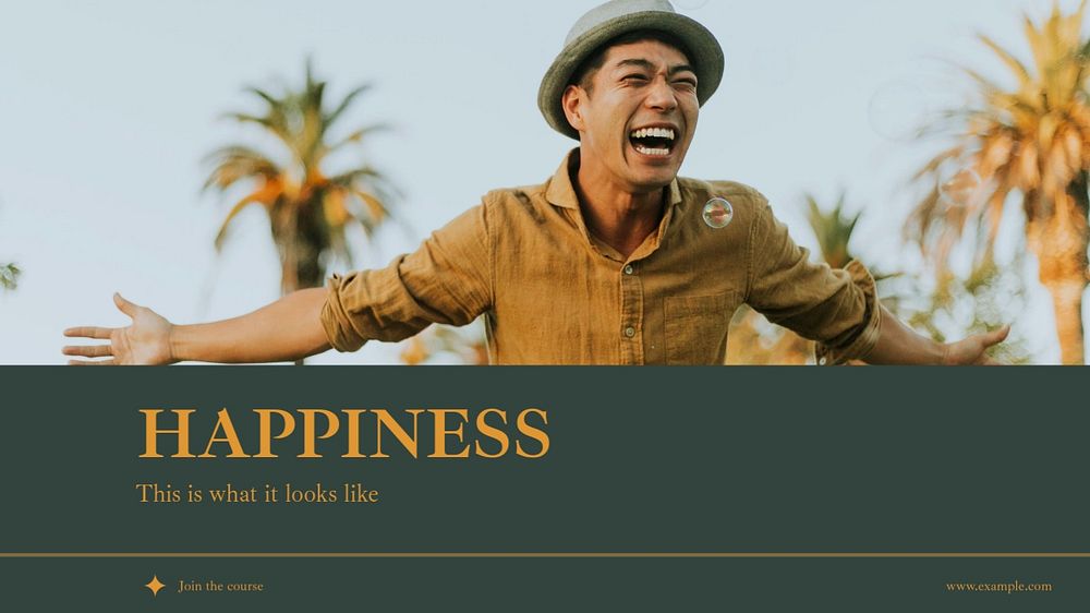 Happiness blog banner template, editable design