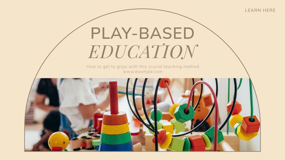 Play-based education blog banner template, editable design