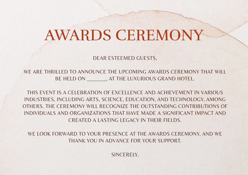 Awards ceremony template, editable design