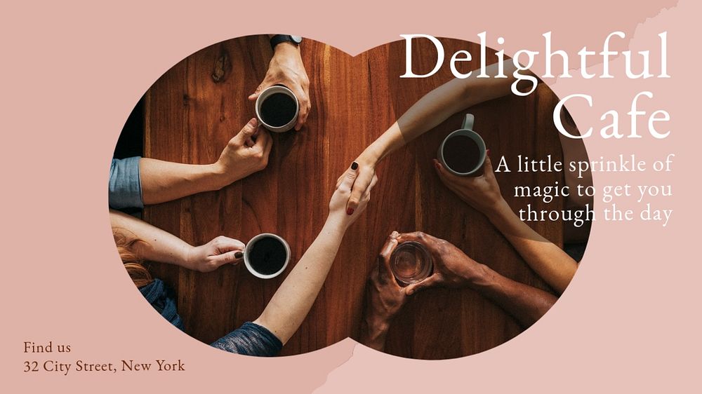 Delightful cafe blog banner template, editable design