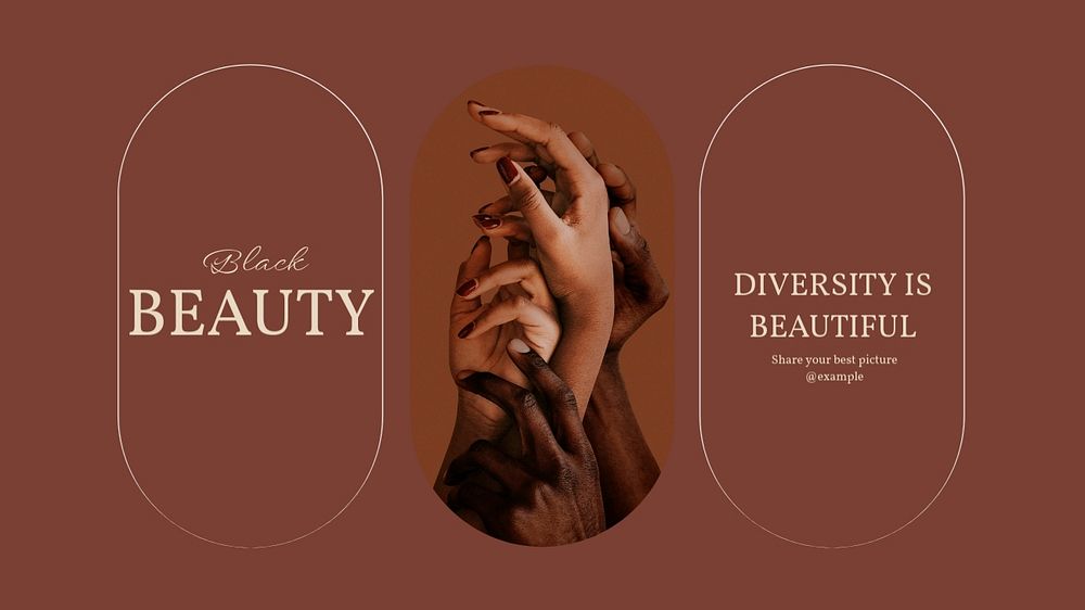 Black beauty blog banner template, editable design