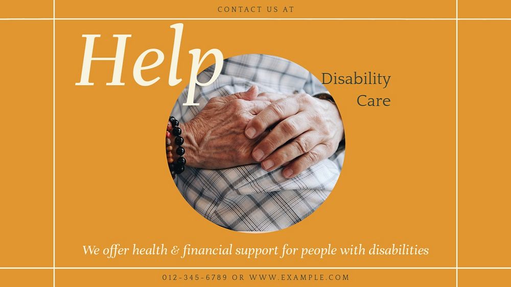 Disability care blog banner template, editable design