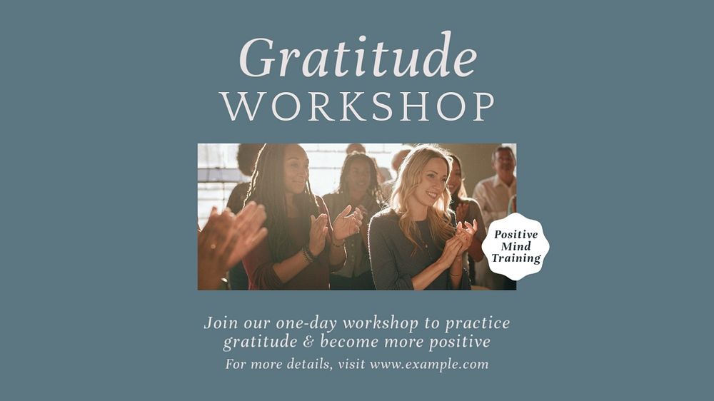 Gratitude workshop blog banner template, editable design