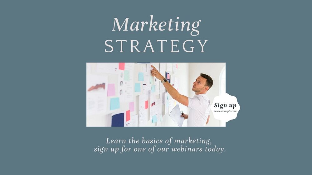 Marketing strategy blog banner template, editable design