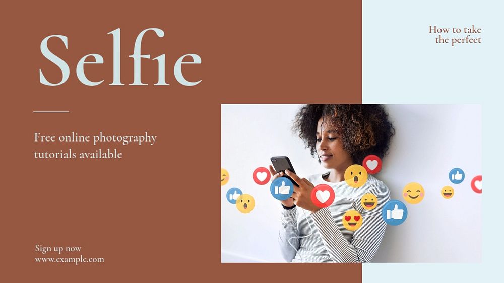 Selfie guide blog banner template, editable design