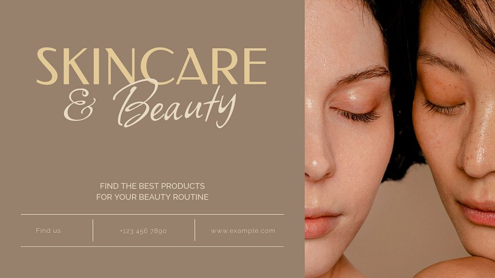 Skincare & beauty blog banner template, editable design