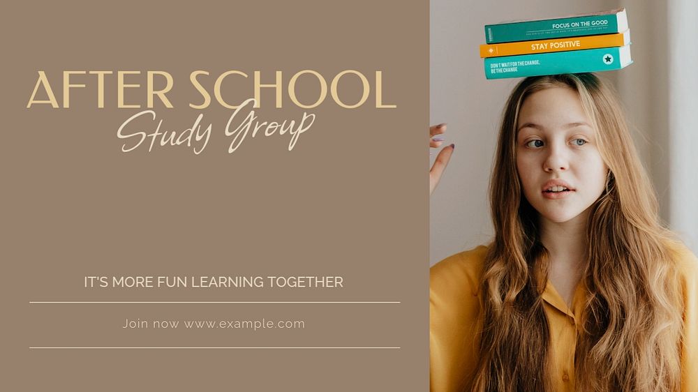 Study group blog banner template, editable design