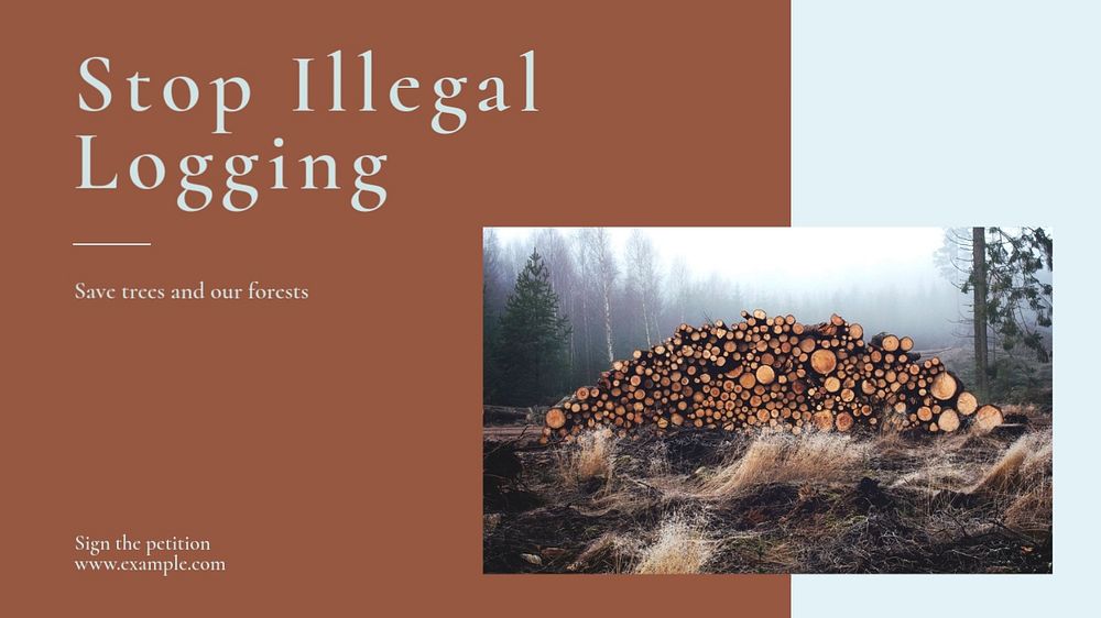 Stop illegal logging blog banner template, editable design