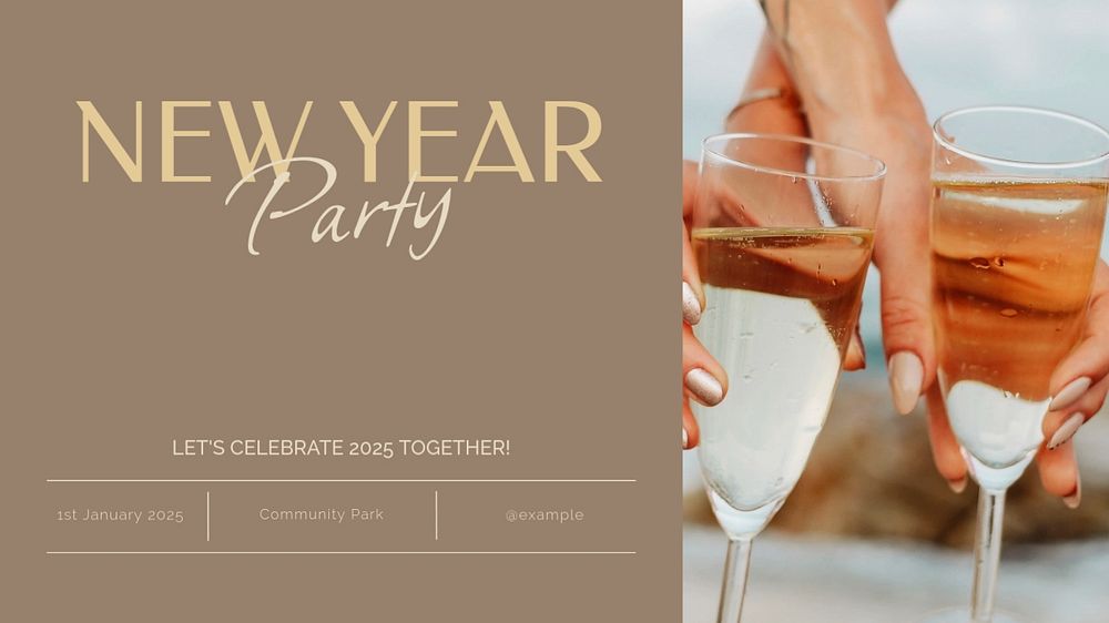 New year party blog banner template, editable design