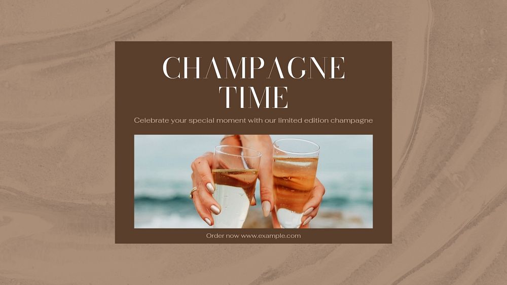 Champagne time blog banner template, editable design