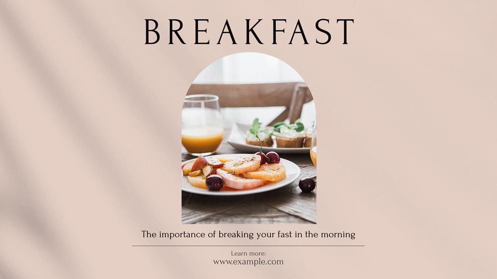 Breakfast blog banner template, editable design