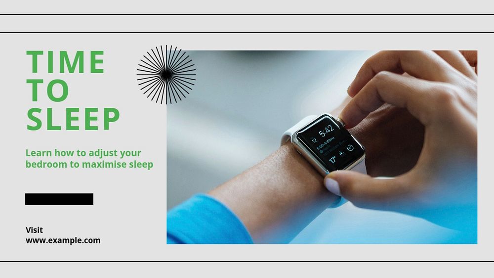 Improve sleep blog banner template, editable design