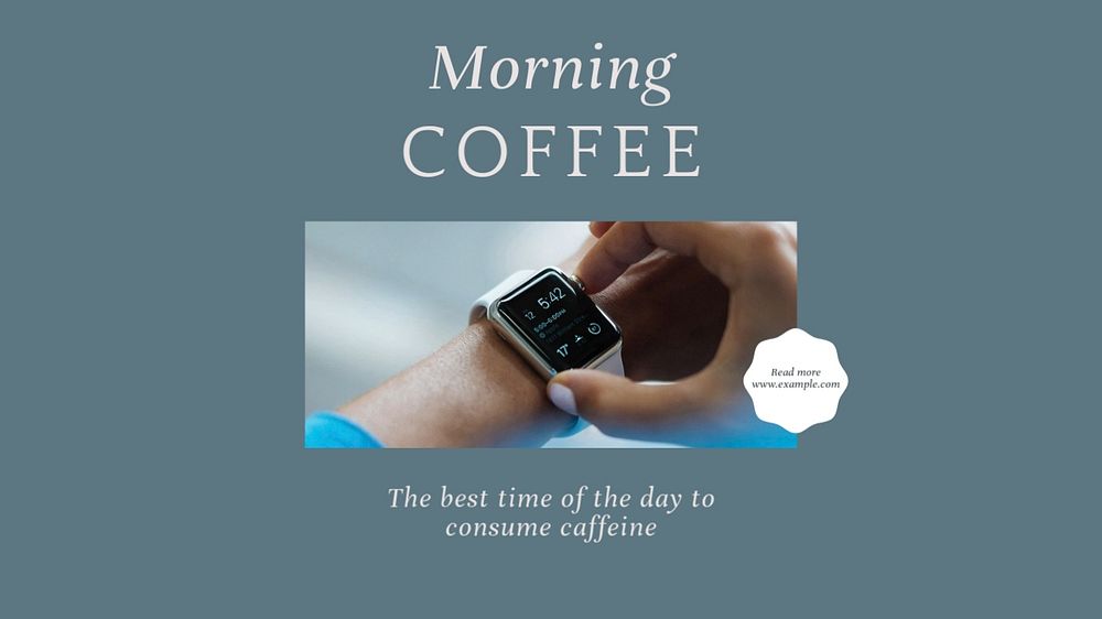 Morning coffee blog banner template, editable design