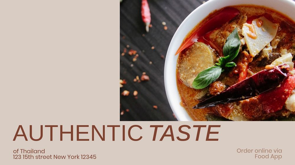 Authentic taste blog banner template, editable design