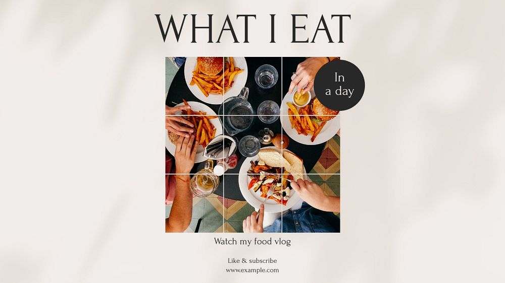 What i eat blog banner template, editable design