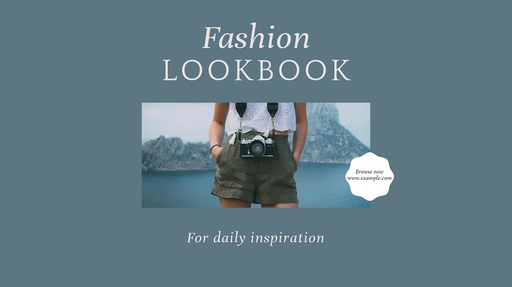 Fashion lookbook blog banner template, editable design