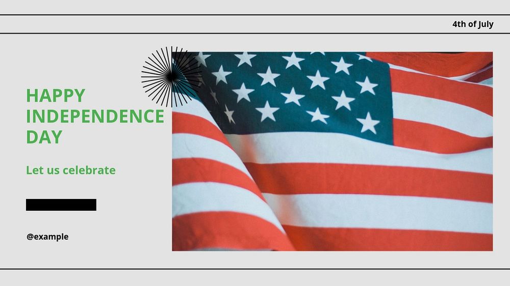 Independence Day blog banner template, editable design